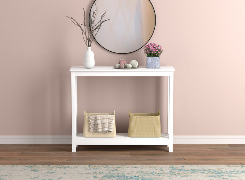 Console de 39 po avec 1 tablette - blanche