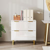 HOMCOM 2 Drawer File Cabinet Lateral Filing Cabinet High Gloss White