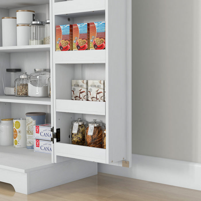 HOMCOM Armoire de rangement pour garde-manger de cuisine, Blanc creme
