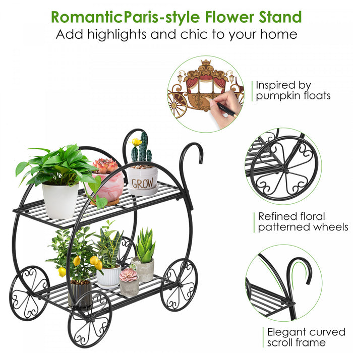Support De Metal Robuste Pour Plantes, Chariot Jardin Decoratif