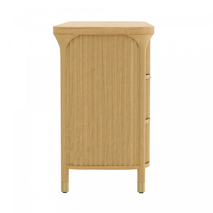 Commode contemporaine Park 68\" en bois naturel (6 tiroirs)