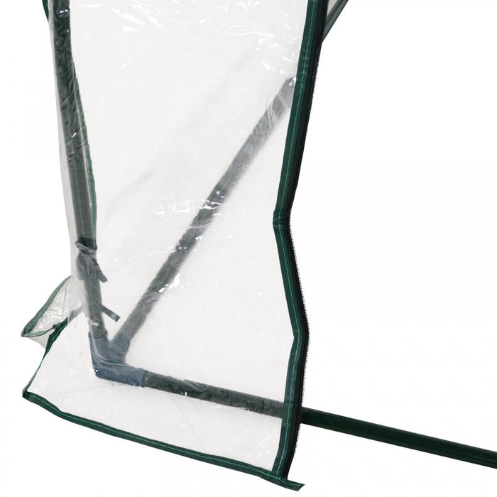 Outsunny Serre De Jardin Tunnel 2,5l X 1l X 0,8h M Grande Porte Zippee Bache Pvc Transparent Metal Epoxy Vert