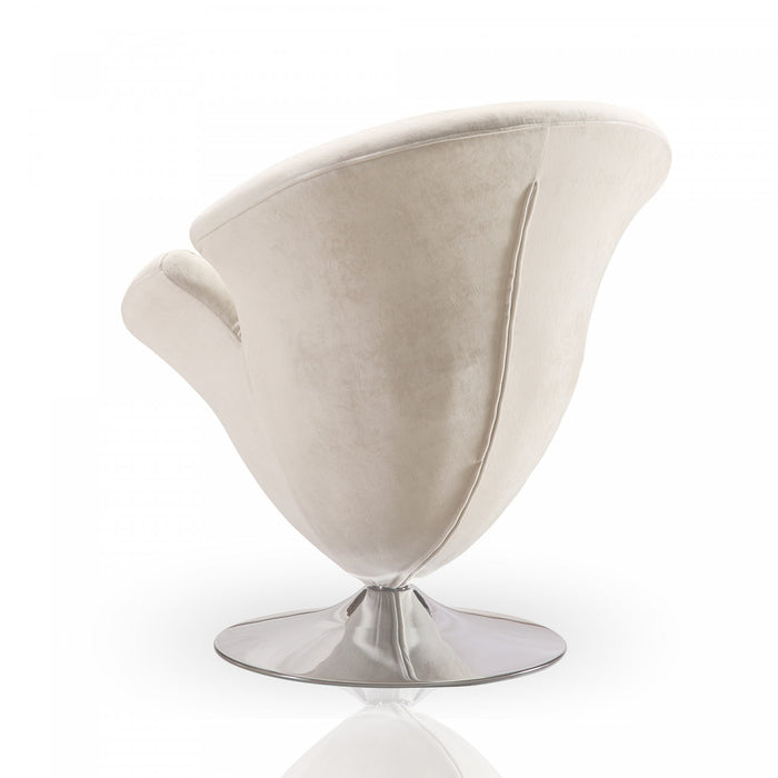 Fauteuil lounge pivotant moderne en velours Tulip blanc - Lot de 2