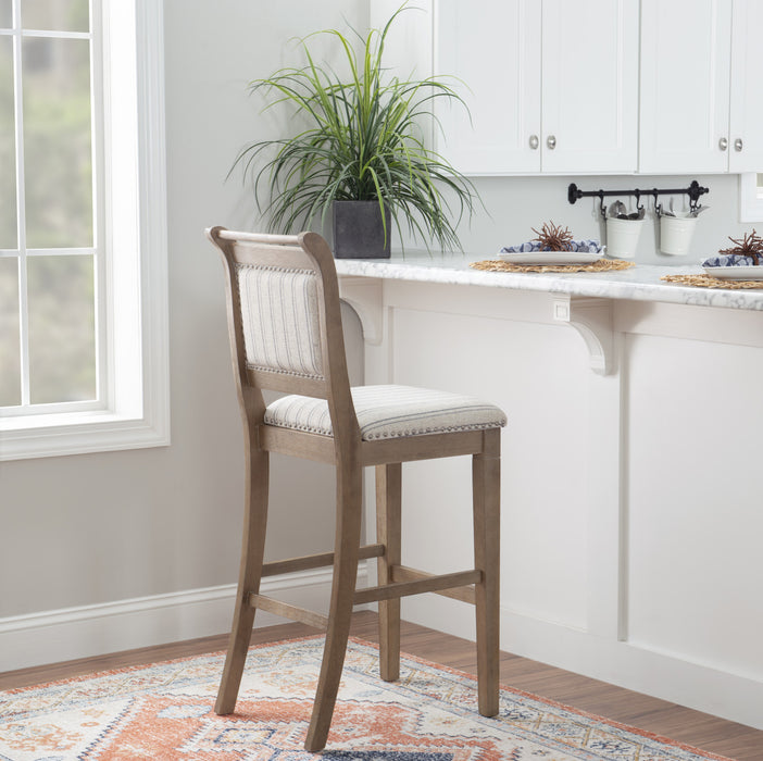 Tabouret bar Emmy en tissu - gris