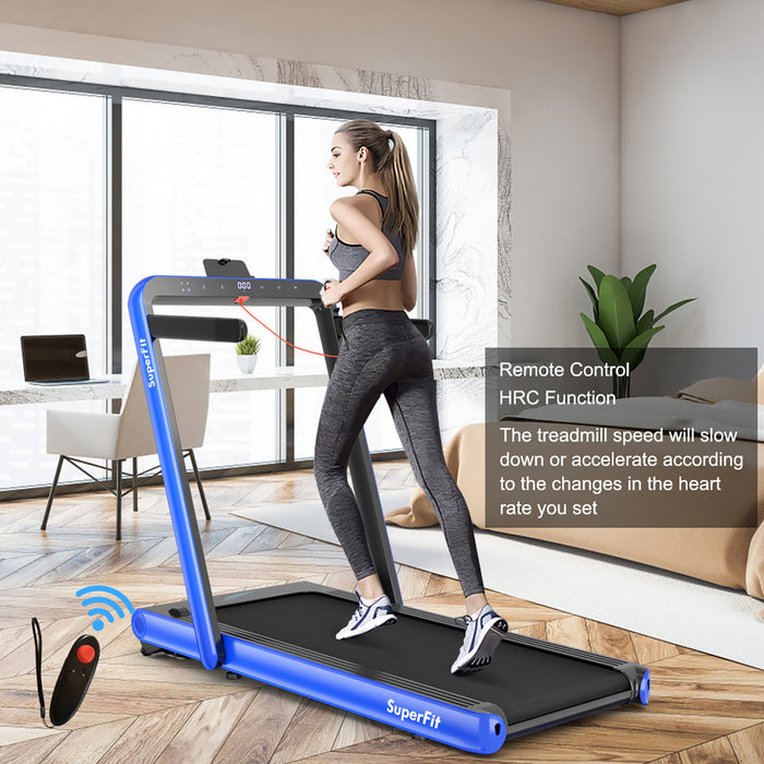 Tapis De Course Pliant 2 En 1 16km/h Superfit – Avec Bluetooth Et Controle Via App