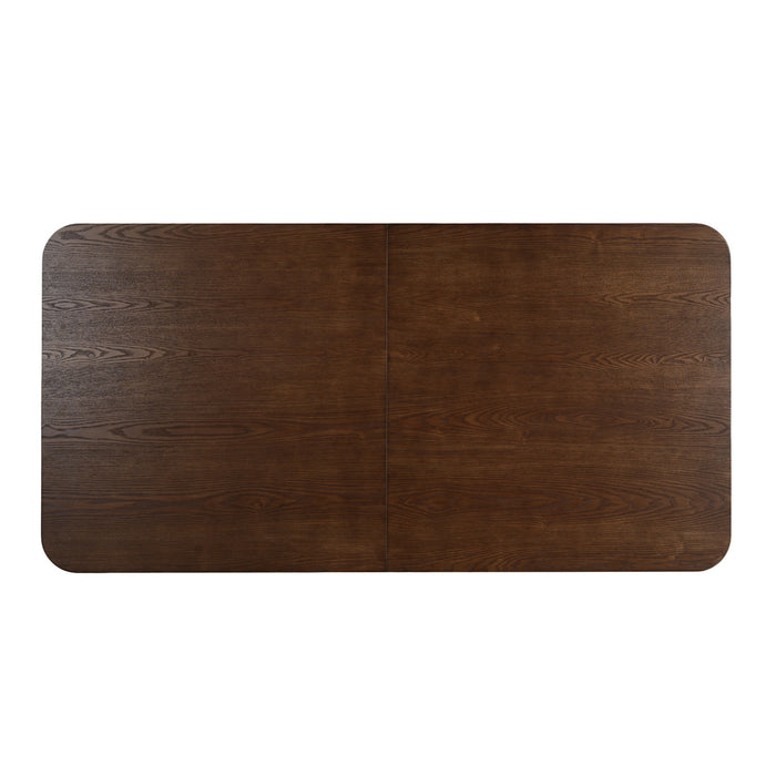 Table a manger industrielle moderne Jett 63 pouces avec base piedestal MDF et fer, brun