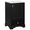 Harper 20 Inch Compact Modern Bathroom Vanity with Ceramic Sink, Black | Meuble de salle de bain compact moderne Harper 20 pouces avec lavabo ceramique, noir
