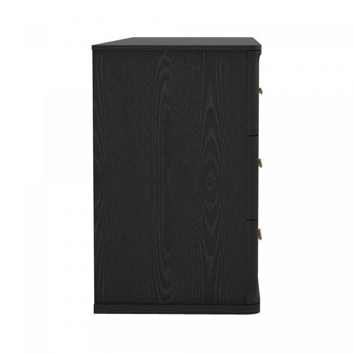 Commode traditionnelle Clifford en noir (6 tiroirs)