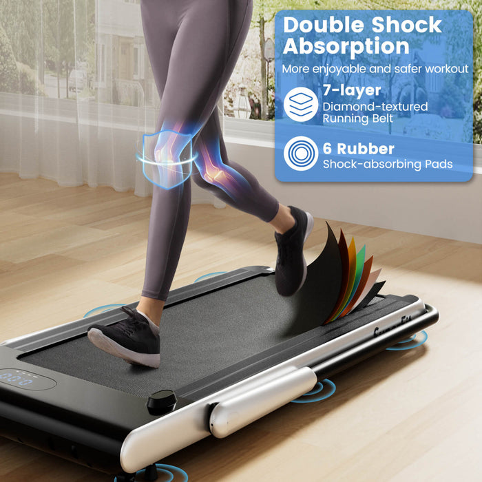 Tapis Roulant Pliant 3 En 1 Superfit Avec Ecran Led A Telecommande Smart Apps Et Haut-parleurs Argent