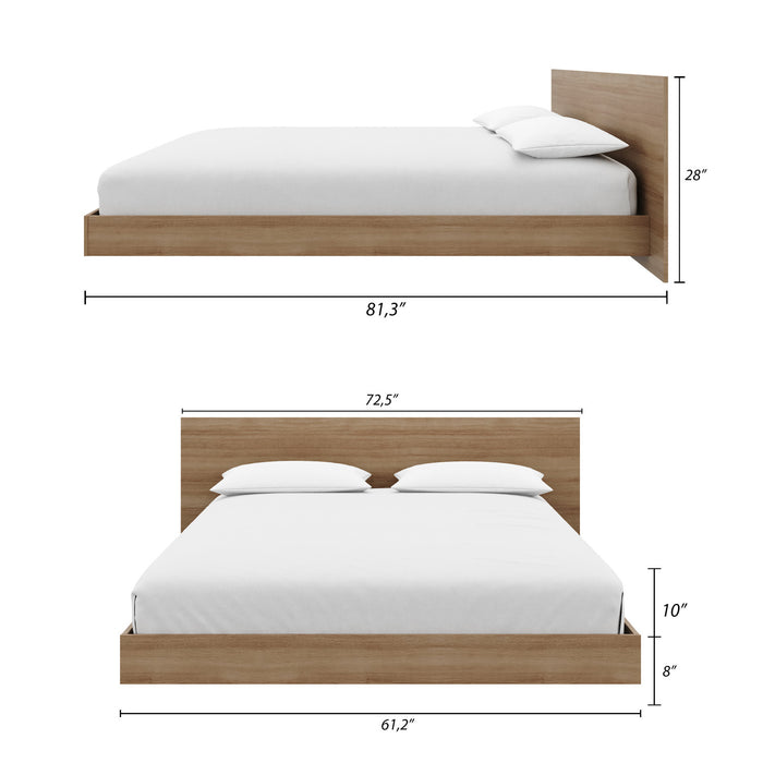 Lit plateforme bas Satori avec tete de lit Queen