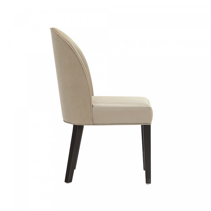 Chaise de salle a manger moderne en bois Hillman avec revetement en tissu couleur sable - Lot de 2