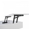 Noah Lift-Top Rotating Coffee Table with Drawer and Storage,White | Noah table basse relevable et pivotante – table avec tiroir et espace de rangement, blanc