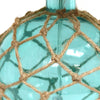 Marelle Netted Jute & Glass Table Lamp, Teal, 14.75"H | Marelle Lampe de table en verre avec filet de jute, Sarcelle, 14,75 po H
