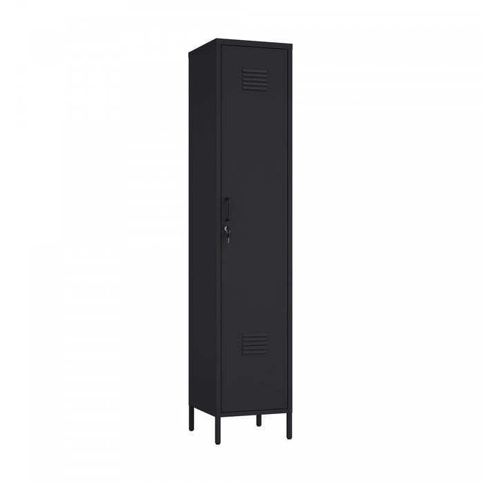 Armoire de rangement moderne Naomi 15\" en metal, noir