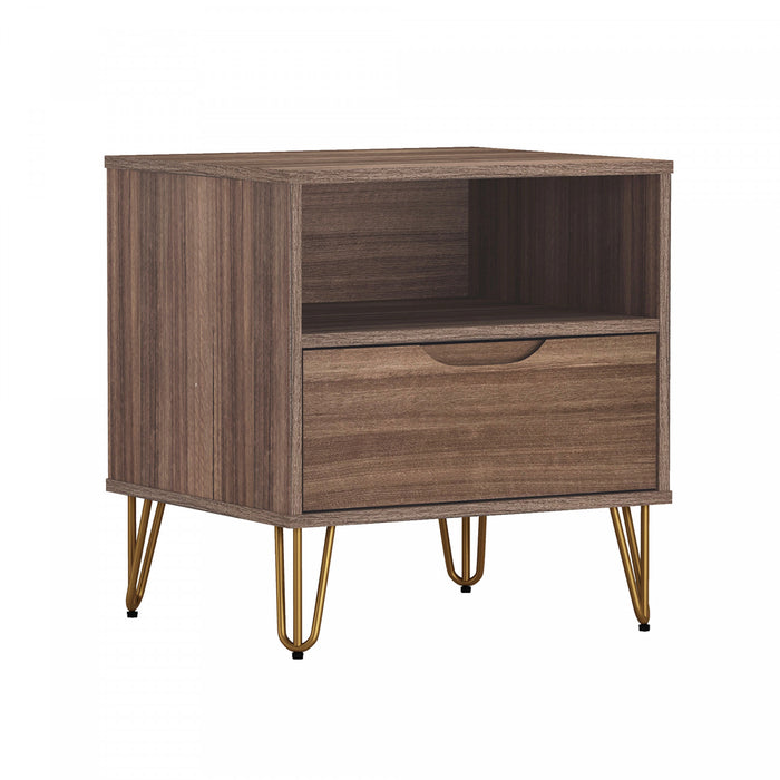 Table de nuit Avira mi-siecle moderne 20\" en brun (1 tiroir)
