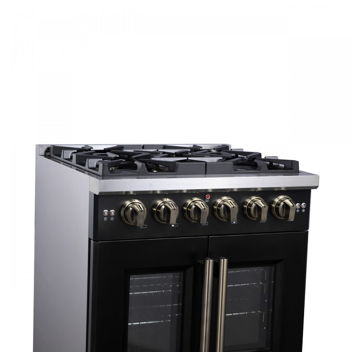 Cuisiniere a gaz noire Capriasca 30 pouces, 4,32 pi³ – FFSGS6460-30BLK