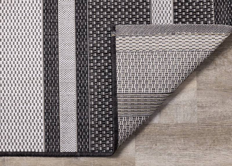 Carpette Jackson à rayures pour l’intérieur et l'extérieur - 6 pi 7 po x 9 pi 6 po