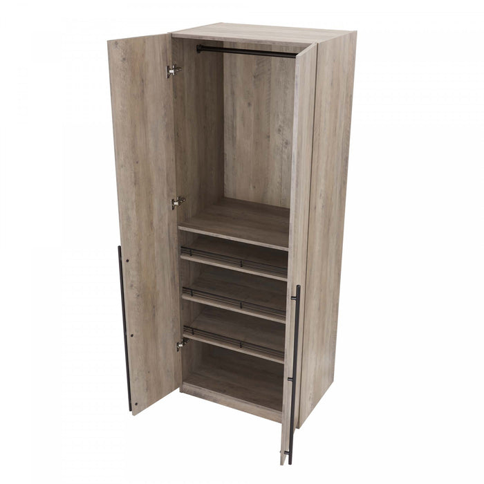 Armoire Lee Modern 32\" en gris rustique - Lot de 2