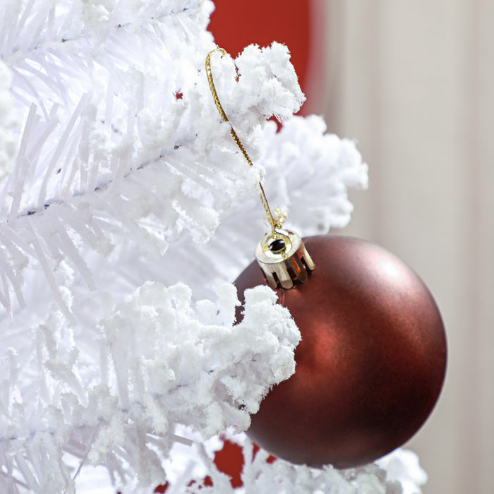 Homcom Sapin De Noel Floque Avec Pointes De Branches Realistes, Blanc