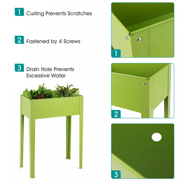 Costway 24'' X12'' En Plein Air Eleve Jardin Plante Stand Souleve Haut Lit De Fleurs Boite