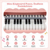 Costway 17.5in Height Mini Keyboard Piano for Kids 25 Keys Electric Piano w/Stool, Music Stand & Microphone