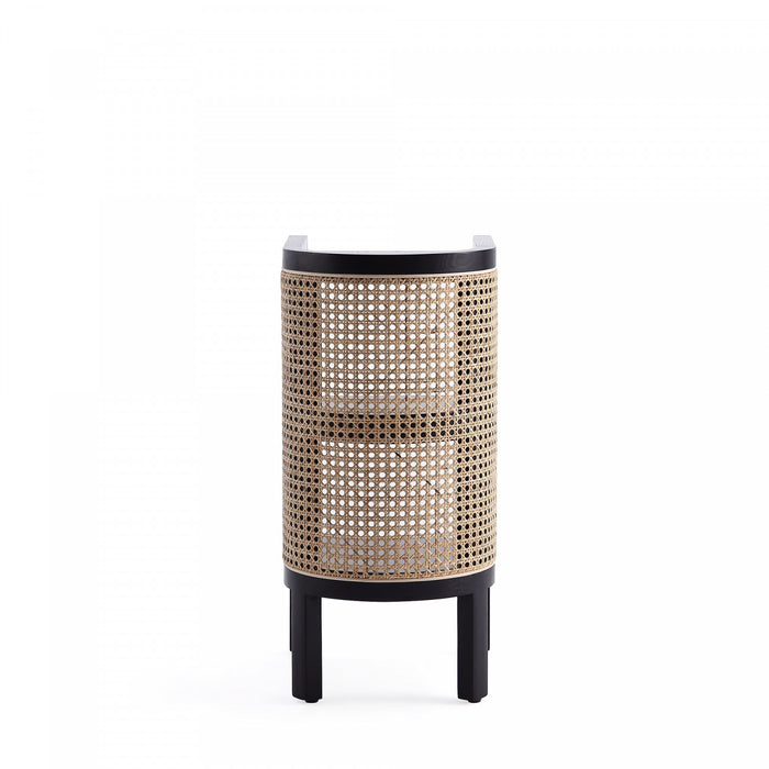 Table d’appoint style industriel Versailles en noir et naturel – Lot de 2