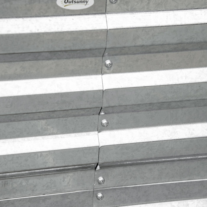 Outsunny Jardiniere Surelevee En Metal Avec Tiges Renforcees, Argente