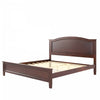 Benson Queen Size Solid Wood Platform Bed with Stylish Headboard, Brown | Lit plateforme Benson en bois massif format Queen avec tete de lit elegante, brun