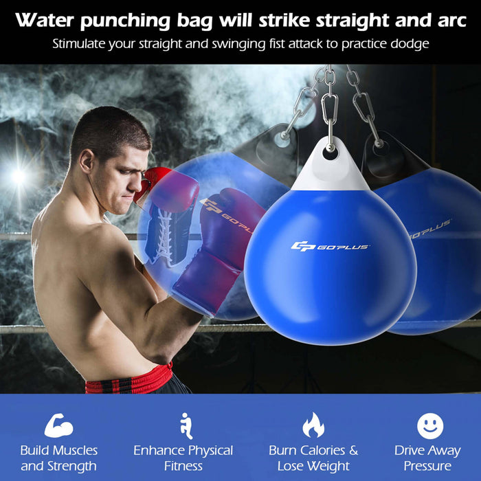 Goplus 18\" 110lbs Eau Lourde Remplie Poinconnage Aqua Entrainement Sac De Boxe A La Maison Gym Crochet Bleu