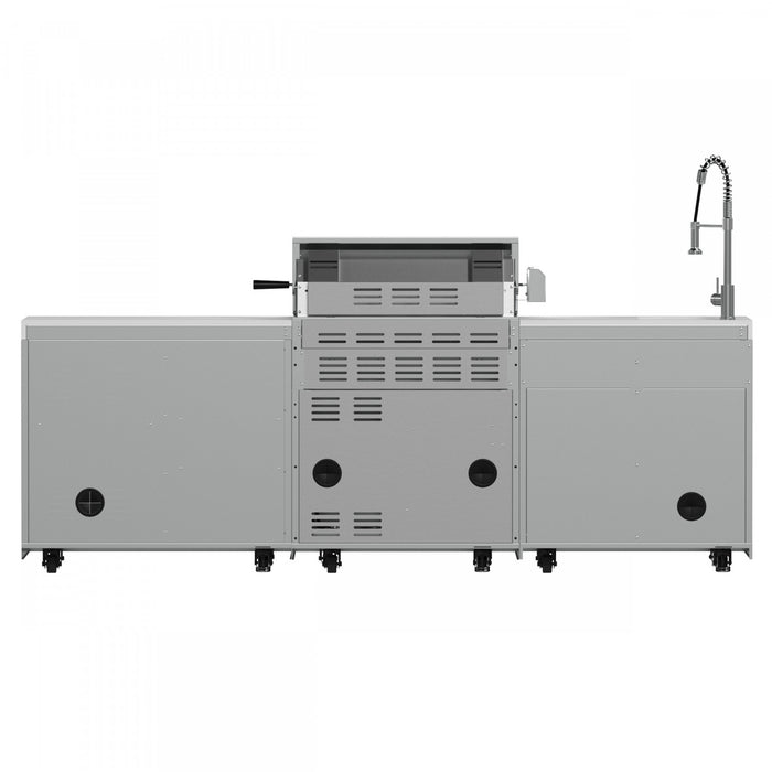 Cuisine d'exterieur Bulnes – BBQ en acier inoxydable de 60 000 BTU et comptoirs blancs – FODKT2506WHT