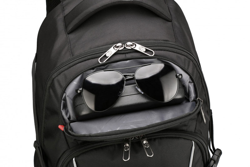 Sac a dos scolaire Swissdigital Kappel – Sac pour ordinateur portable de 17\", SDD Finder, systeme Add-A-Bag, bord reflechissant, multi-poches, ergonomique