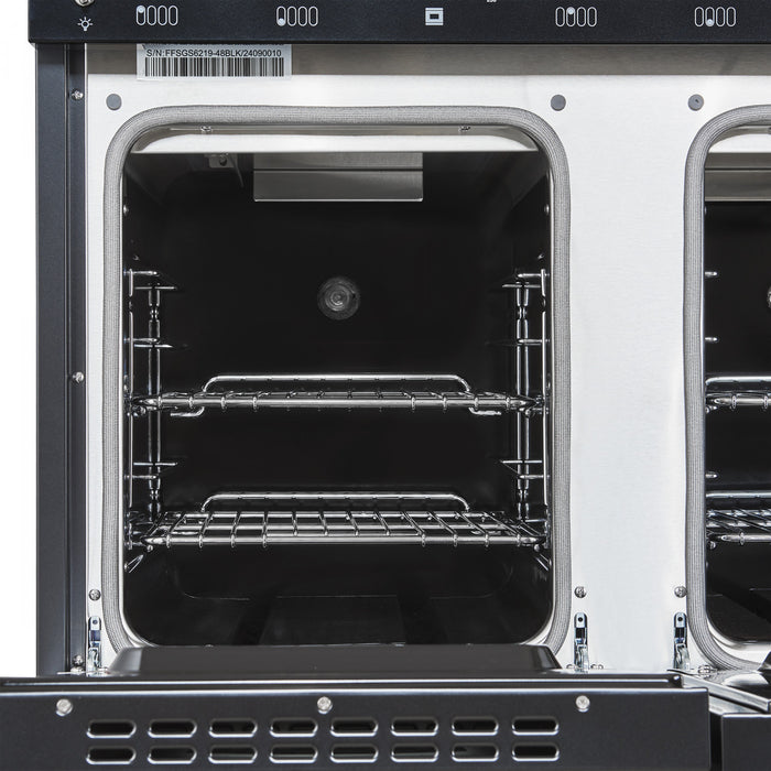 Cuisiniere a gaz Antico de 48\", noire,avec double four – FFSGS6219-48BLK