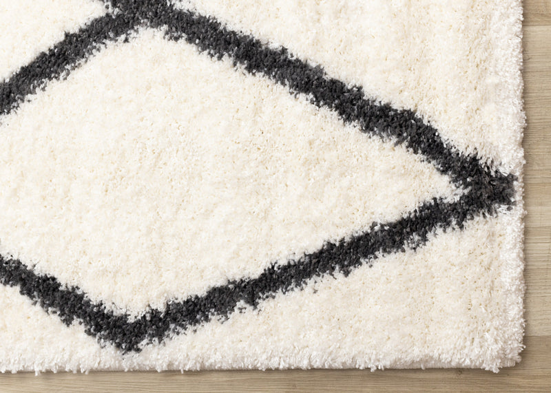 Tapis Fairmont treillis blanc gris, 6'7\" x 9'10\"