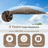 Costway 11 FT Outdoor Patio Umbrella, Round Cantilever Umbrella w/ 360° Rotation Brown