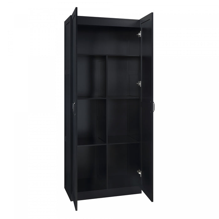 Armoire de rangement Cornelia Modern 30\" en noir (7 etageres) - Lot de 2