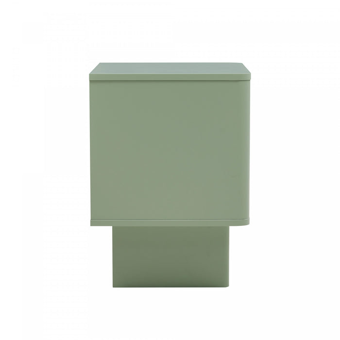 Table de nuit moderne Ella 20\" en vert sauge (1 tiroir) - Lot de 2