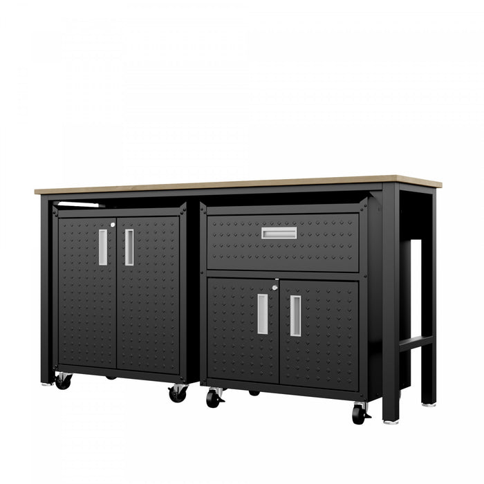 Ensemble de garage moderne Fortress 3 pieces en gris charbon