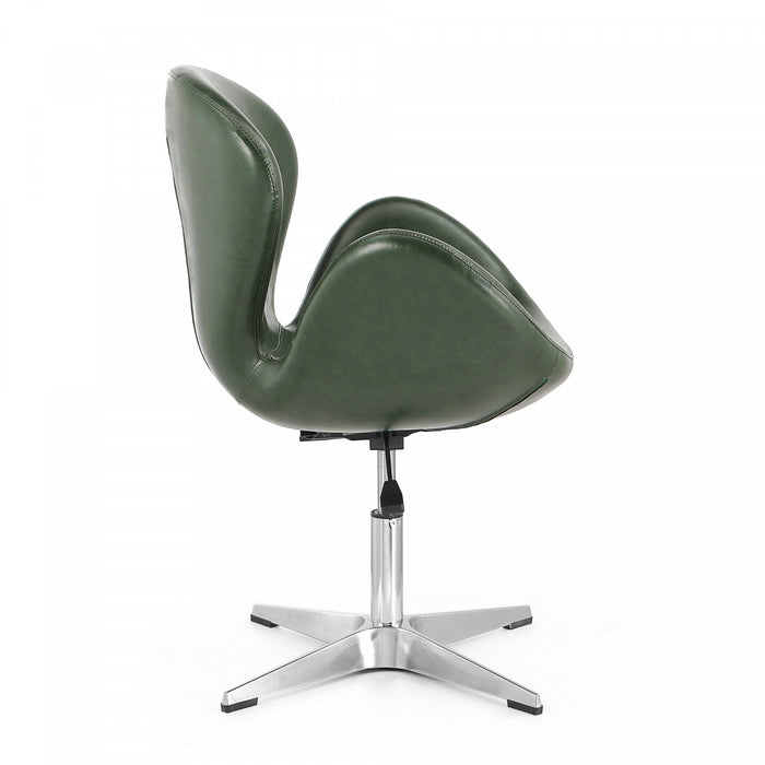 Fauteuil lounge pivotant moderne Raspberry en tissu vert foret - Lot de 2