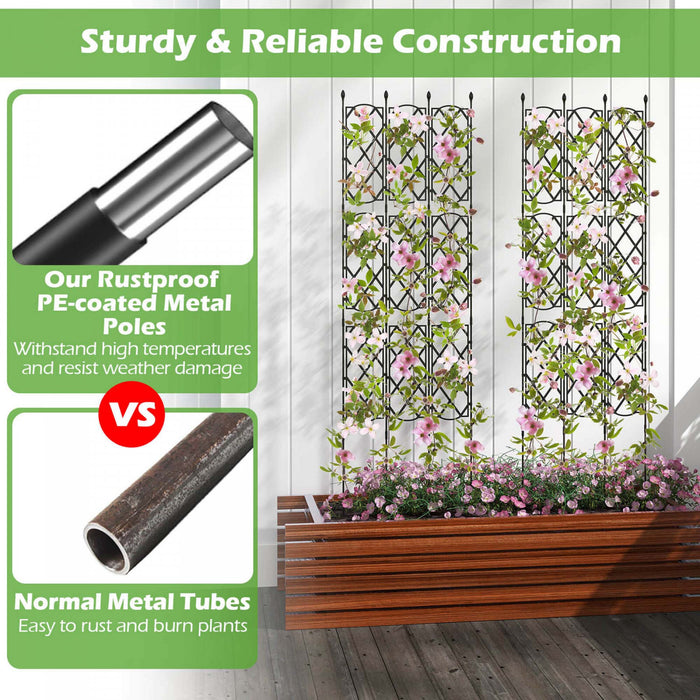 Costway 2 Pcs Trellis De Jardin Pour Les Plantes D'escalade Cadre De Support D'usine Metallique Inoxydable