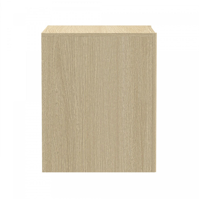 Table de nuit moderne Linda 24\" en chene naturel (2 tiroirs)
