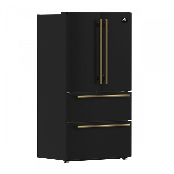 Refrigerateur Espresso Moena de 36 po a portes francaises, noir, 19,2 pi³ – FFRBI1820-36BLK