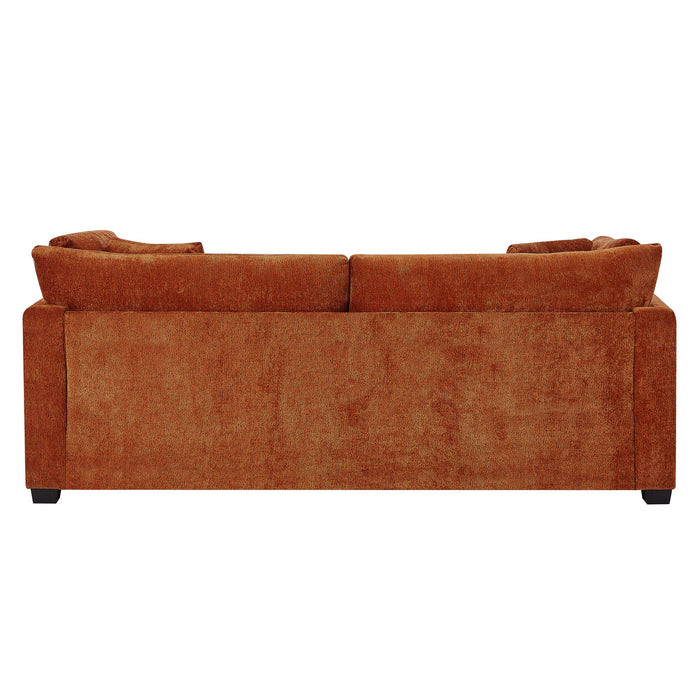 Flare Canape Moderne 83.5 po a Accoudoirs Evases et Coussin Haute Densite, Caramel