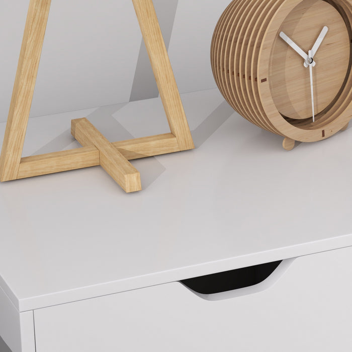 HOMCOM Classeur 5 tiroirs avec porte, etagere reglable