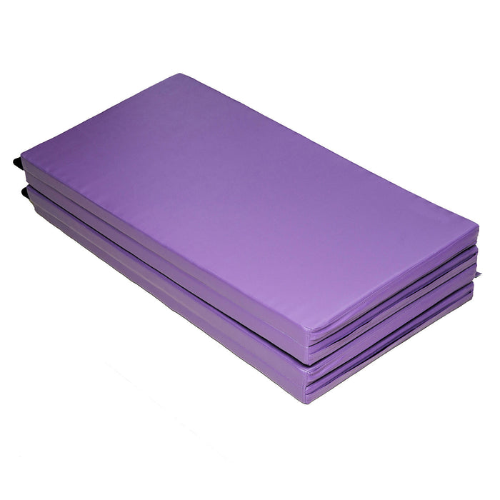 Soozier 4ft X 8ft X 2inch Tapis De Gymnastique Tri-plies Avec Poignees De Transport, Violet