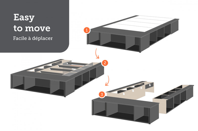 Flexible Lit Plateforme Avec Paniers - Blanc Solide