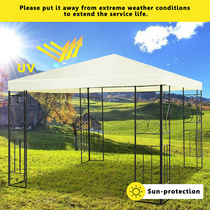 Costway 10’x10’ Patio Gazebo Canopy Tente A Cadre En Acier Abri Auvent De Partie De Patio