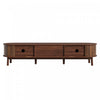 Oakmere 67 Inch Modern TV Stand with Drawer and Sliding Doors, Walnut | Oakmere Meuble TV Moderne 67 po avec Tiroir et Portes Coulissantes, Noyer