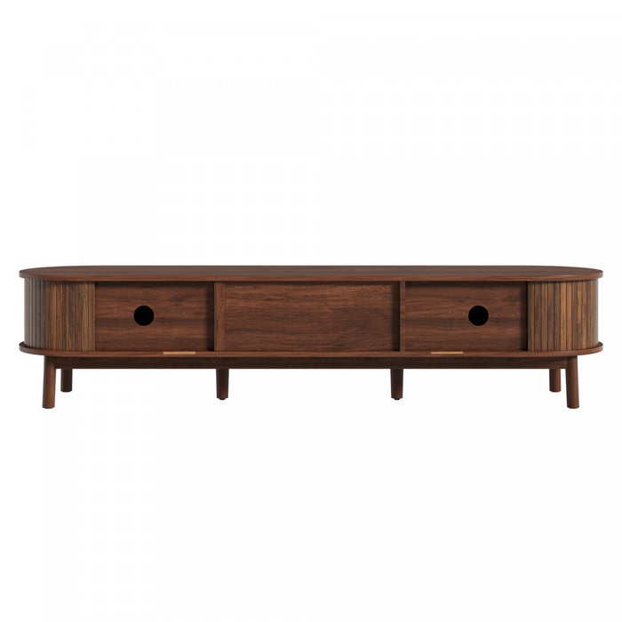Oakmere Meuble TV Moderne 67 po avec Tiroir et Portes Coulissantes, Noyer