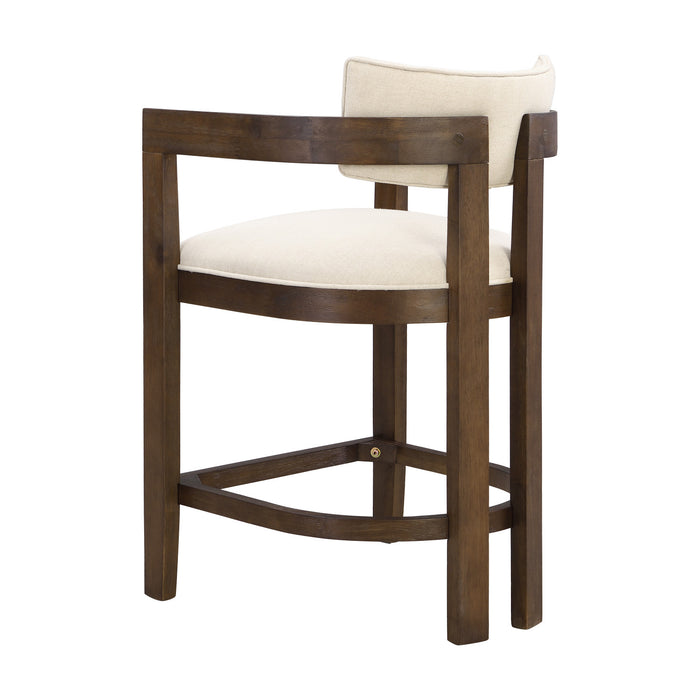 Lucas Ensemble de 2 tabourets de bar en bois de caoutchouc de 26\" avec assise rembourree, noyer