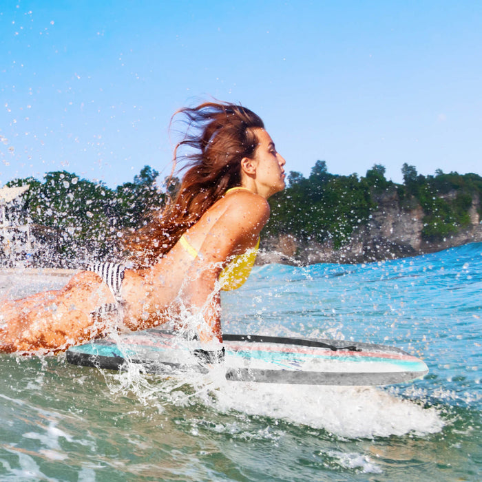 Costway 37\" Body Board Leger Avec Eps Core Xpe Deck Hdpe Bottom Crescent Tail Multi-couleur